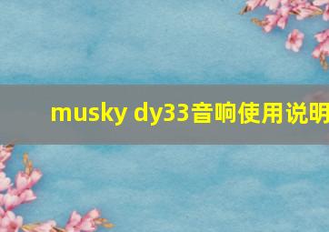 musky dy33音响使用说明